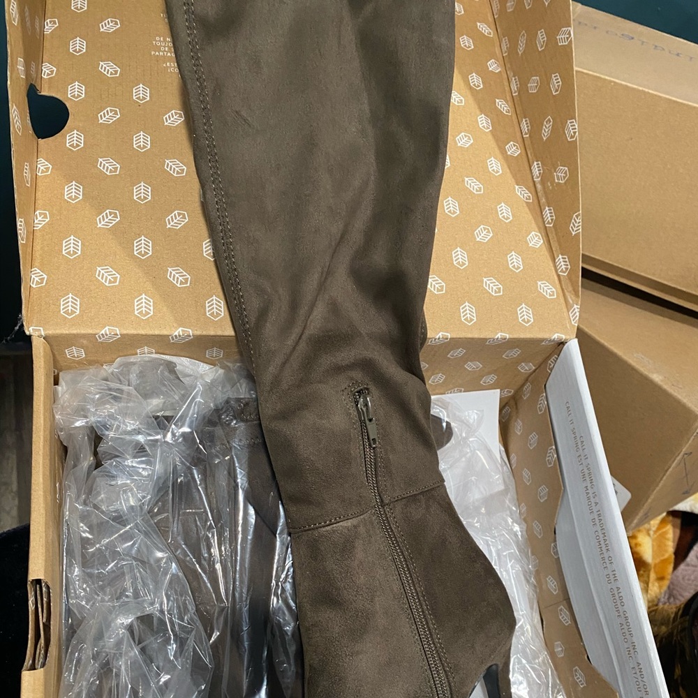 Dark brown over the knee boots